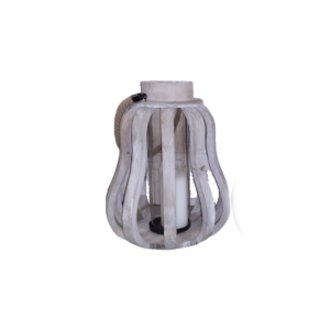 Windlicht hout klein 38 cm hoog