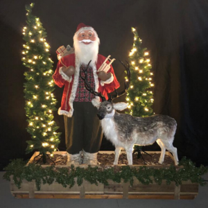 Kerstdecor paneel kerstman 200 x 100 cm