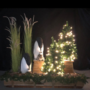 Kerstdecor paneel pinguin 200 x 100 cm
