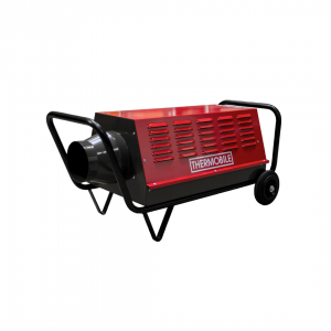 Afbeelding van een Thermobile 380V heater met radiaalventilator en dubbele mantel, geschikt voor veilig en krachtig verwarmen van grote ruimtes.