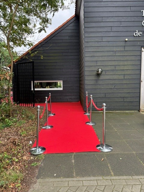 Afscheidingspaal chroom 1m. hoog - Afbeelding 2